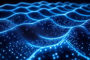 An abstract digital background representing charity and selfless giving, featuring glowing hands offering light or energy