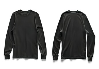Black sweatshirt front and back with relaxed fit on white background