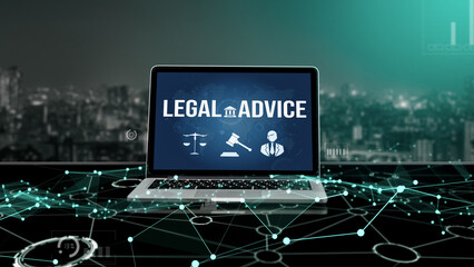 Smart legal advice website for people searching for brisk law knowledge in digital device screen providing law advice and legal information