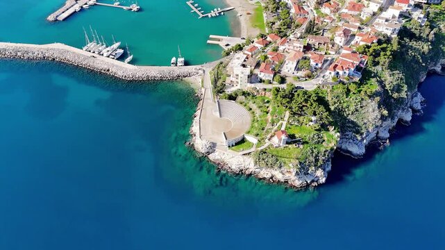 Aerial View Paralio Astros Theater, Port, Peloponnese, Greece