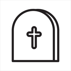 Obraz premium tombstone icon with white background