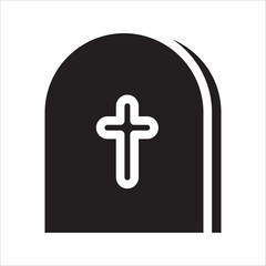 Obraz premium tombstone icon with white background