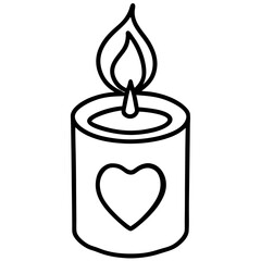Heartwarming Candle Line Art Design
