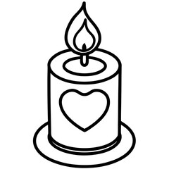 Heartwarming Candle Line Art Design