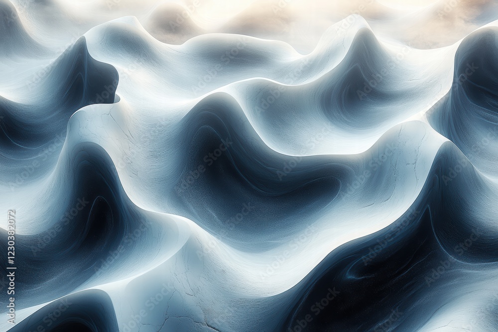 Poster Symmetrical waves create a mesmerizing abstract pattern of flowing forms
