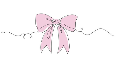 Adorable illustration of a charming pink bow, perfect for crafting and design projects