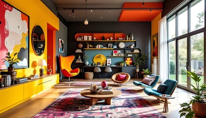  The postmodern house features a mix of design elem 