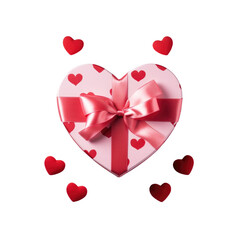 Gift of Love: Heart-Shaped Box with Ribbon and Hearts