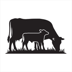 Dairy cow and calf vector