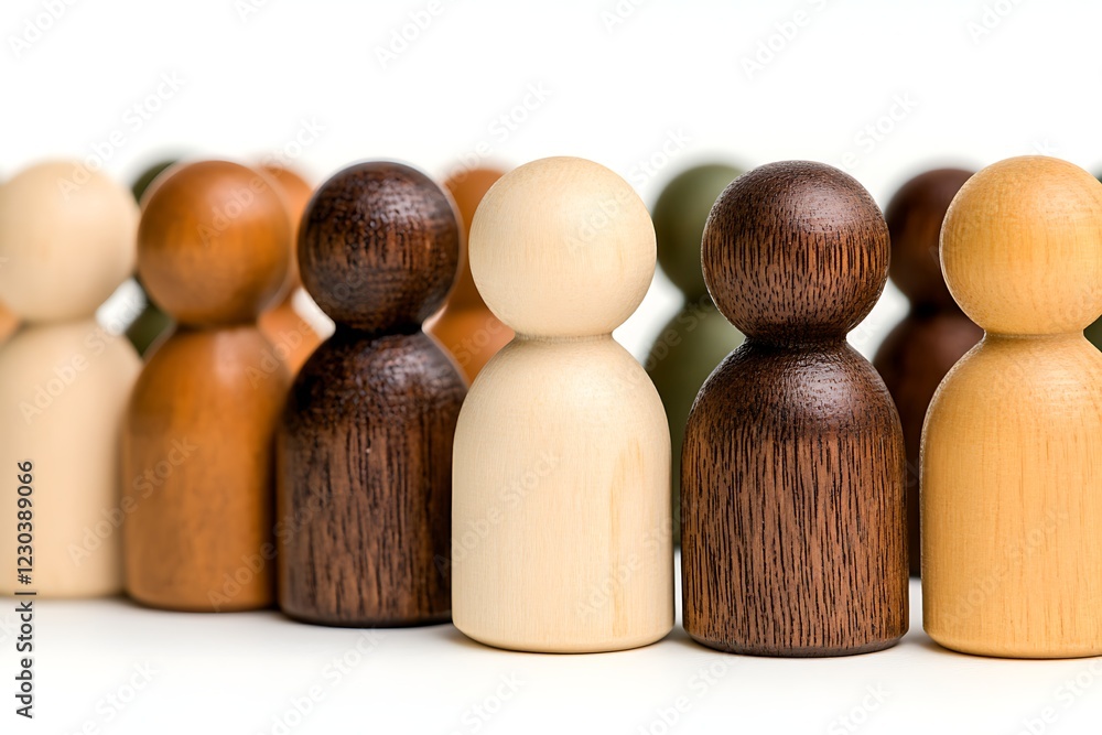 Poster abstract team figures with balanced composition