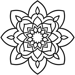 Intricate Mandala Heart Line Art for Vector Design