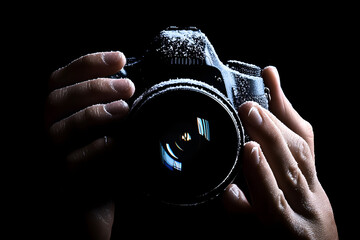 Fotograf mit gefrorener Kamera – Kunst und Leidenschaft trotz eisiger Kälte  
