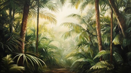 Tropical Rainforest - Lush Greens and Sunlight
