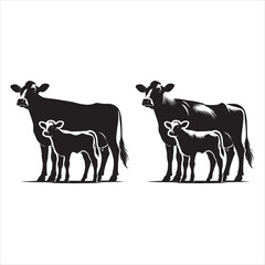 Dairy cow and calf vector