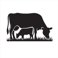 Dairy cow and calf vector