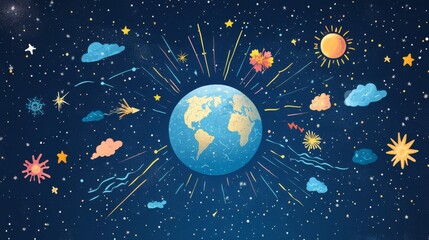 Naklejka premium Weather Day Banner: Celebrating Meteorological Awareness