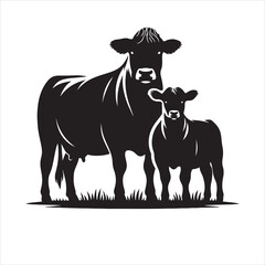 Dairy cow and calf vector