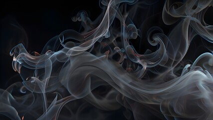 Fototapeta premium Patterns that resemble soft, ethereal haze floating over a dark background.