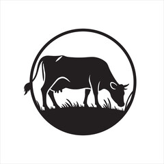 Dairy cow and calf vector