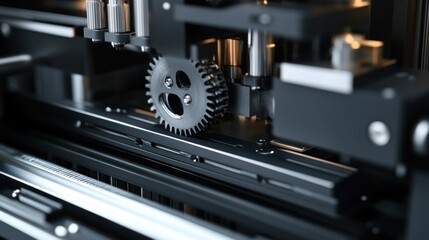 Fototapeta premium Close-up of a Gear in a Complex Machine
