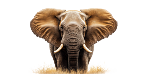 Elephant Portrait on Transparent Background