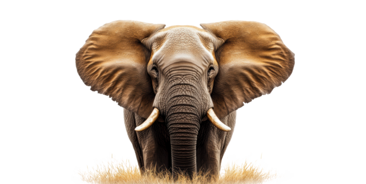 Elephant Portrait on Transparent Background