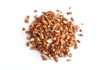 Crushed pretzel crumbs, macro photography, neutral colors, food texture concept
