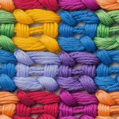 Intricate Colorful Thread Weave A Detailed Textile Close Up