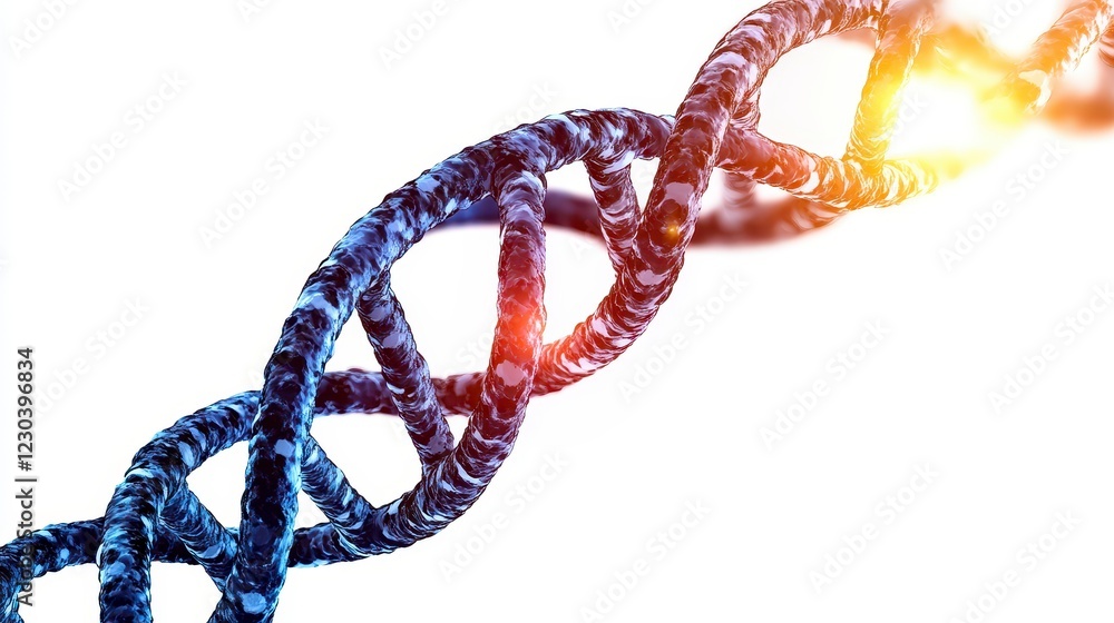 Poster intricate dna double helix microscopic view of genetic code
