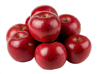 Fresh red apples stacked together in a cluster