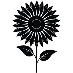 Minimalist Sunflower Silhouette Vector for Creative Project