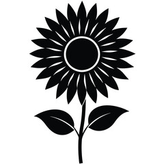 Minimalist Sunflower Silhouette Vector for Creative Project