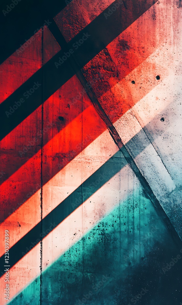 Aufkleber stylish geometric background with bold red and green diagonal lines creating a futuristic and vibran