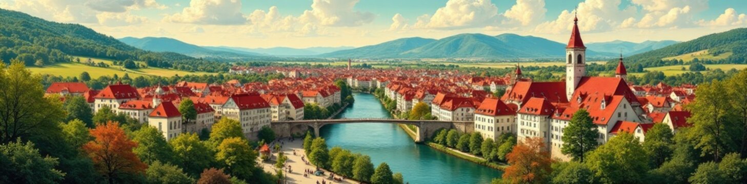 Stadt Salzburgs Wappen auf einem Historischen Tafel, mittelalterliche, ?sterreich, st?dte