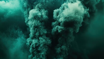 Teal Smoke Cloudscape: Abstract Artistic Smoke Photography