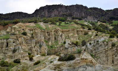 A view from the Fairy Chimneys in the historical city of Kula in Manisa, Turkey