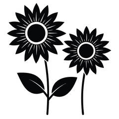 Minimalist Sunflower Silhouette Vector for Creative Project