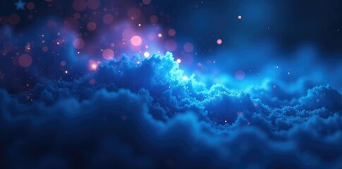 A glowing blue aura surrounds an unseen presence, vibration, frequency