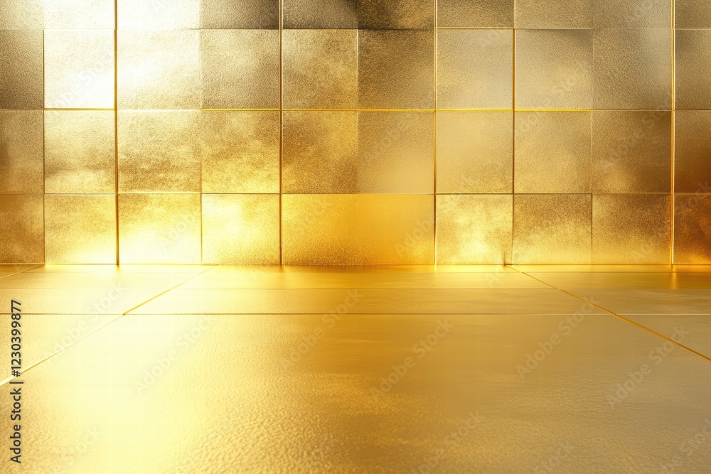 Aufkleber bright golden backdrop with shadows creating depth for artistic creations and displays