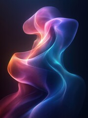 Obraz premium Abstract swirling light, vibrant colors, dark background, digital art, website header