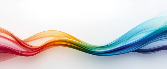 Obraz premium colorful wavy rainbow colour pattern in white background