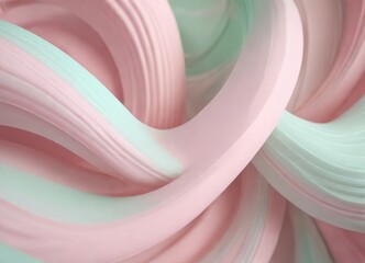 Soft focus on a swirling pattern of curved shapes in muted pink and pale mint hues, curve, pattern