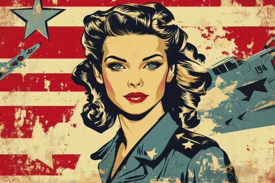 Rosie the Riveter American Wartime Propaganda Poster