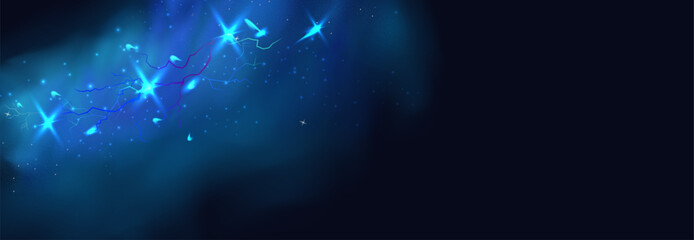 Powerful electrical current energy. Flash of lightning in a magic frame. Neon discharge in smoke effect.