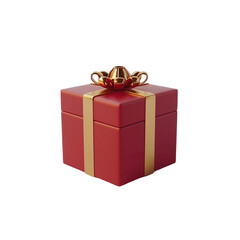 Red Gift Box with Golden Ribbon