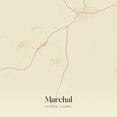 Retro Spanish map of Marchal, Andaluc�a. Vintage street map.