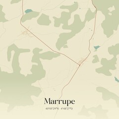 Obraz premium Retro Spanish map of Marrupe, Castilla-La Mancha. Vintage street map.