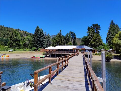 wooden iper over the lake
