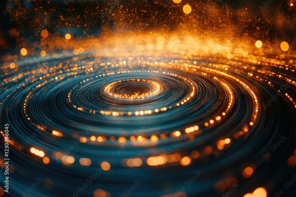 Poster Abstract swirling vortex of glowing particles, creating a mesmerizing cosmic effect.