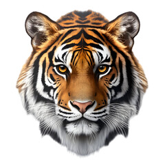 Obraz premium Tiger Face, Isolated on Transparent Background